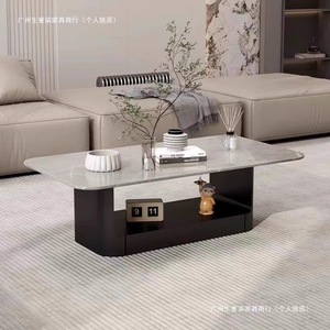 Modern Stone Slab <b>Coffee</b> <b>Table</b> Rectangular Minimalist Luxury Style Living Room Office Use - Product Image 5