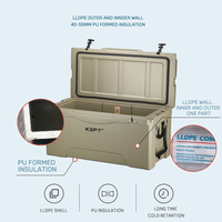 Glacière isotherme rotomoulée 135QT grande capacité avec roues, étanche, porte-gobelet intégré pour la pêche et le camping, directement de l'usine