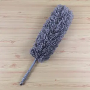 Fluffy Microfiber Feather Duster Flexible With Plastic Rubber Handle For Household Cleaning