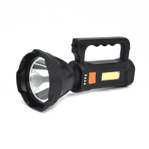 Linterna eléctrica portátil de plástico con Logo personalizado, luces de acampada superbrillantes, recargable, luz Flash