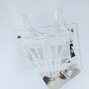 Débardeurs en satin <span class=keywords><strong>transparent</strong></span> à col en V sexy à dos nu à motif d'arêtes de poisson européennes et américaines pour femmes, camisole - Product Image 5