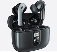Earphone kualitas gamer audifonos V5.3, earbuds Led bass tinggi, headphone nirkabel TWS