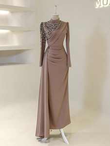 लक्जरी शाम की पोशाक <span class=keywords><strong>2026</strong></span> शानदार नौसेना ब्लू ईड ड्रेस गर्मियों की खुली शाम को मुस्लिम अबाया की महिला - Product Image 6