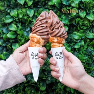 ถ้วยกระดาษบรรจุไอศกรีมย่อยสลายได้บรรจุภัณฑ์ไอศกรีมเกรดอาหาร OEM - Product Image 3