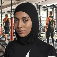 Hijab de sport personnalisé pour femmes musulmanes, en tissu respirant en maille, anti-transpiration, pour la course à pied, la gym, le jogging, toutes saisons