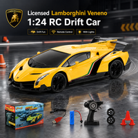 Voiture de drift Lamborghini RC à l'échelle 1/24, voiture RC grandeur nature avec lumières, voiture de course télécommandée, voiture RC électrique radiocommandée, modèle de jouet