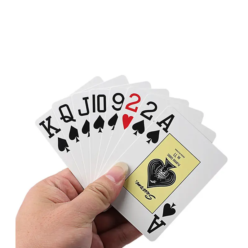 무료 샘플 사용자 정의 디자인 로고 종이 인쇄 상자 플라스틱 Pvc 방수 포커 데크 빈 승화 카드 놀이