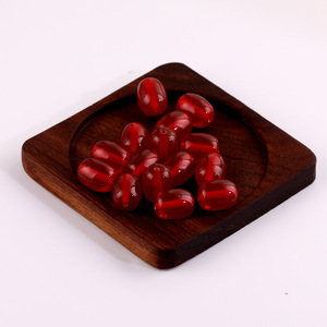 Cuentas ovaladas de acrílico plástico Lucite de 13x16 mm color rojo vino, 13x17 mm color amarillo para la fabricación de joyería. - Product Image 5