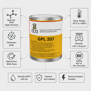 Graisse anti-usure GPL207 PFPE PTFE -70~288 ℃   Résistant aux radiations inertiennes à haute viscosité pour l'utilisation dans les roulements d'agitateurs et de mélangeurs - Product Image 2