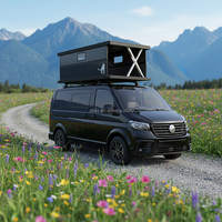 Tente de toit rigide électrique escamotable en fibre de carbone P Show pour camping-car, camionnette, fourgonnette, camping-car quatre saisons, camouflage, télécommande