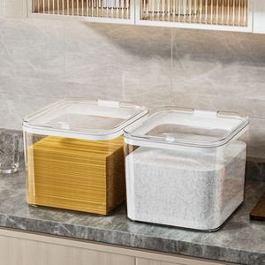 Récipient de stockage en PET transparent de grande capacité, distributeur hermétique de riz, seau organisateur de grains - Product Image 4