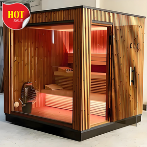 Sauna traditionnel chauffé <span class=keywords><strong>Harvia</strong></span> avec design finlandais carré en bois - Product Image 6