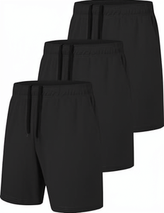 Shorts décontractés sportifs blancs personnalisés pour hommes - Imprimé par transfert thermique 100% polyester, taille mi-haute, séchage rapide, respirant, cordon élastique - Product Image 1
