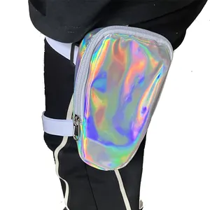 Holographic Thigh Bag Leg Harness Outdoor Waist Pouch Carnival Hiking Travel Fanny Pack with Adjustable Strapsfor Women