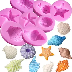 Ocean Theme Silicone Mould Conch Shell Starfish Shape Chocolate Mold Baking Tool