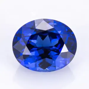 高品质天然蓝宝石松散石材椭圆形切割各种规格天然蓝宝石镶嵌饰品
