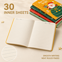 Maßgefertigtes A6 Weihnachts-Adressbuch-Set, Fadenheftung, Digital Bedruckt, 30 Blatt, Niedliches Weihnachtsmann-Feiertagsjournal, Personalisiertes Logo