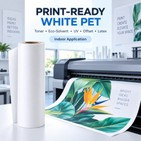 Rouleaux de film PET auto-adhésifs imprimés pour animaux de compagnie, matériaux d'affiches mats durables, vente en gros d'usine