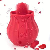 Rose Leistungsstarker Oraler Nippel-Klitoris-Stimulator Massagegerät für Frauen USB-Spielzeug Schwingende Zunge Leckender Vibrator Erotik-Spielzeug