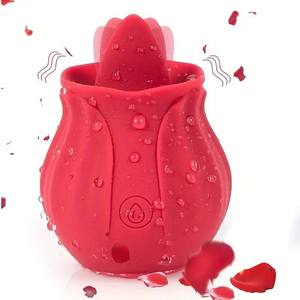 هزاز قوي على شكل وردة لتحفيز الفم والحلمات والبظر للنساء، لعبة جنسية تعمل بالـUSB مع لسان متأرجح واهتزاز، ألعاب جنسية للبالغين - Product Image 1