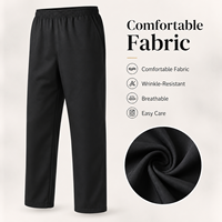 Pantalon de travail pour homme à taille élastique, antibactérien, coupe droite, quatre couleurs unies, personnalisable pour le personnel de la restauration, de la logistique et des usines