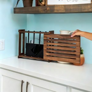Boîte de rangement pour routeur WiFi en bois - Étagère décorative murale standard pour modem avec système de gestion des câbles - Product Image 6