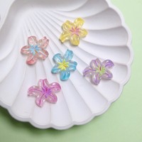 Grosir Resin Transparan Bentuk Bunga Lily Lima Kelopak untuk DIY Perhiasan Gantungan Kunci Aksesoris Rambut Kerajinan Dekorasi