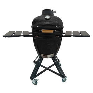Barbecue Kamado en céramique noire robuste <span class=keywords><strong>de</strong></span> 19 pouces avec rôtissoire, grand fumoir à charbon <span class=keywords><strong>de</strong></span> bois pour la cuisson en extérieur - Product Image 4