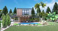 Villa préfabriquée à structure légère en acier avec conception modulaire de luxe pour résidences côtières Resorts Maison modulaire en conteneur