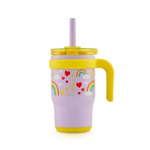 Vaso Térmico de Acero Inoxidable de 14 oz, Antiderrames, con Asa, Pajita Antiderrames, Estilo Minimalista, Ecológico, para Niños, Apto para Agua Hirviendo - Product Image 6