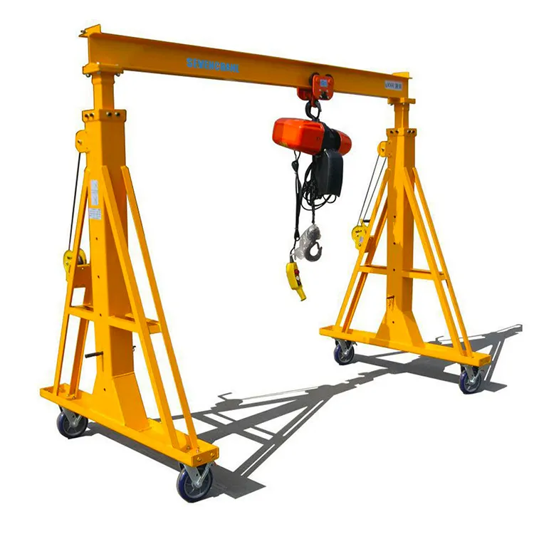 500kg Mini Portable 2 Ton Mobile Hand Operated /Electric Simple/Light Duty Small Indoor Gantry Crane 1 ton 3 ton