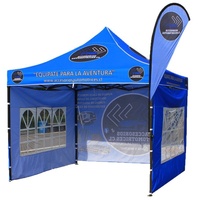 Tonnelle pliante imperméable en aluminium avec mât de drapeau, au design pop, pour exposition, logo personnalisé, tente commerciale extérieure pour salon professionnel