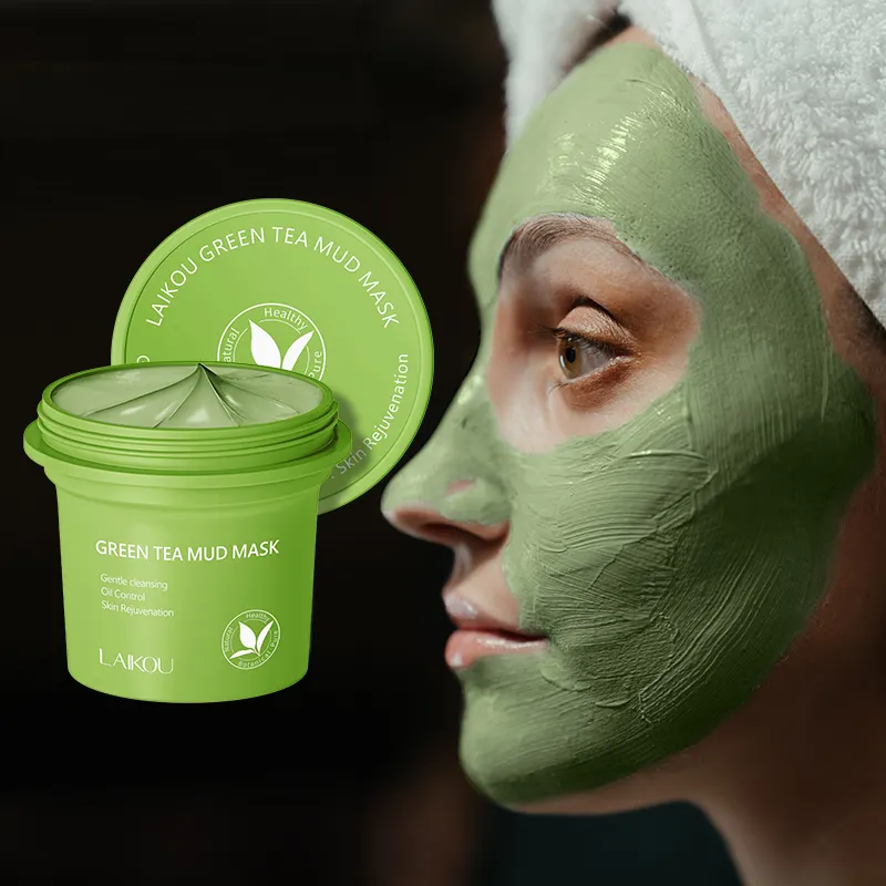 Face skin care Beauty OEM ODM Private label Pore Minimize Brightening Maskss Organic Green Tea Dead Sea Mud Facial Clay Mask