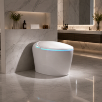 WC intelligent avec capteur tactile, bidet intelligent, couvercle automatique, siège chauffant, chasse d'eau automatique et télécommande