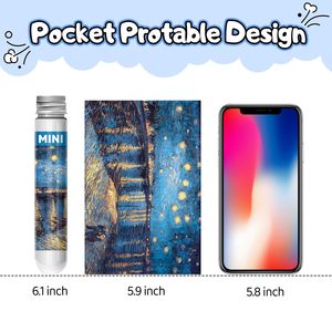 Mini puzzle de 150 pièces en carton bleu, motif paysage créatif, jouet éducatif pour enfants de 2 à 4 ans et adultes - Product Image 3