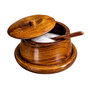 Natural Premium Durable Wooden <b>Jar</b> Lid 250mL Classic Eco-Friendly Airtight Multifunction <b>Kitchen</b> <b>Storage</b> Container <b>for</b> Spice AZ - Product Image 1