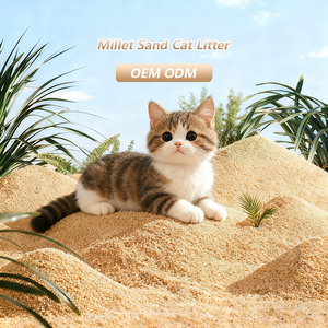 Manxiaomeng Ultra Feste Klumpende Bentonit-Katzenstreu Geruchskontrolle 5KG Grau Kugelförmig Staubfrei Schnell Klumpend Hirsesand für Katzen - Product Image 1