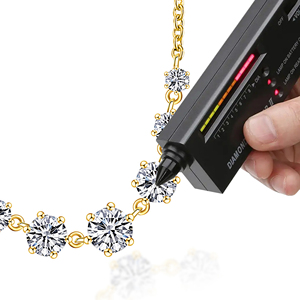 Collier Tianyu en moissanite ronde, plaqué argent sterling 925 avec or, exquis et délicat, cadeau d'anniversaire - Product Image 2