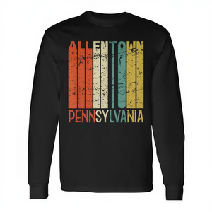 T-shirt a maniche lunghe Allentown Pennsylvania dal design retrò in stile vintage - Product Image 2