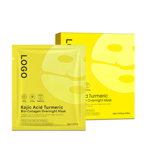 Masque en tissu au collagène bio et vitamine C à marque privée avec extrait de curcuma, nourrissant, hydratant et minimiseur de pores pour tous types de peaux - Product Image 1