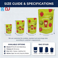 Bolsa Doypack Personalizada de Grado Alimenticio con Cierre Zip y Sellado Hermético para Caramelos de Gelatina y Gotas Ácidas, Bajo MOQ