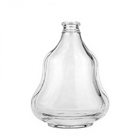 Bouteille de luxe en verre super flint en forme de gourde de 100 ml, 375 ml, 500 ml pour spiritueux et parfums, avec bouchon en caoutchouc, logo personnalisé