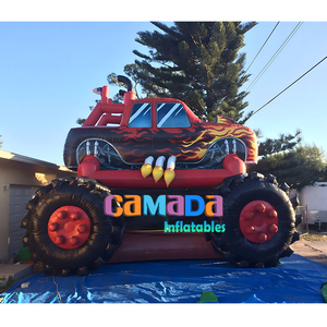 Château Gonflable Monstre <span class=keywords><strong>Rouge</strong></span> avec Toboggan Maison Gonflable Inflables Infantiles Bounce House Combo Toboggan Humide et Sec - Product Image 3
