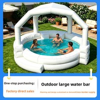 Glissade aquatique gonflable en PVC pour extérieur avec filet, canapé de piscine, table flottante pour fête, lit de relaxation et parasol