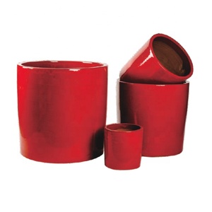 Pots de plantes en céramique vernissée, pots à <span class=keywords><strong>fleurs</strong></span> cylindriques, pots de couleur personnalisable pour balcon ou cour - Product Image 1