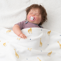 Couverture de lit bébé en flanelle girafe réversible 100% polyester, douce, légère et agréable pour la peau, avec logo personnalisé