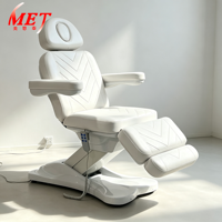 Chaise électrique pour cosmétiques, 3 moteurs, chaise de beauté pour le visage, chaise médicale en cuir blanc, chaise de tatouage réglable, chaise de traitement de spa