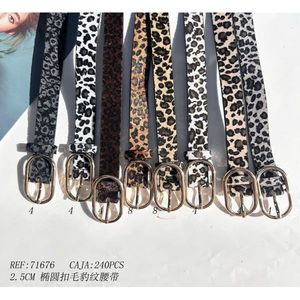 Cintura Leopardata con Fibbia Ovale da 2,5 cm, Cintura Modellante Traspirante in Spandex e Poliestere per Tutte le Stagioni, Modello Cinese 71676 - Product Image 2