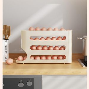 Trending Products 2026 New Arrivals 30pcs <b>Eco</b>-Friendly Electric Space Saving <b>Egg</b> Dispenser Auto Rolling <b>Egg</b> Holder for - Product Image 3