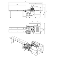 Machine d'emballage et d'étiquetage automatique multifonction HP-100D à haute efficacité pour hamburgers congelés, biscuits, aliments, sandwichs, papier, oreillers